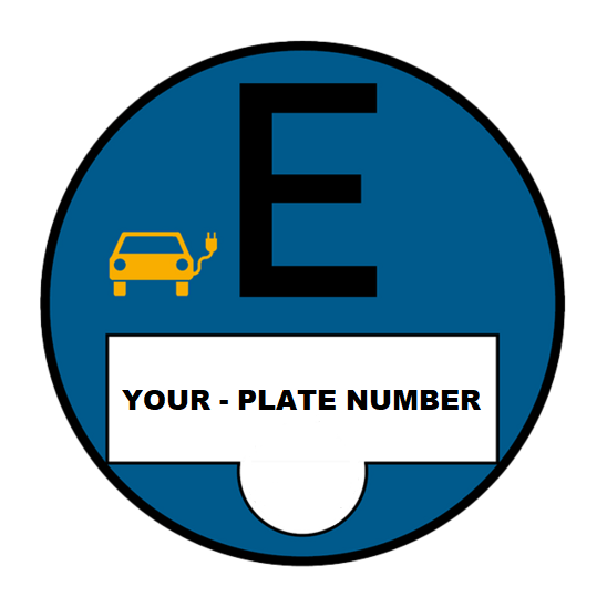 Blaue E-Plakette